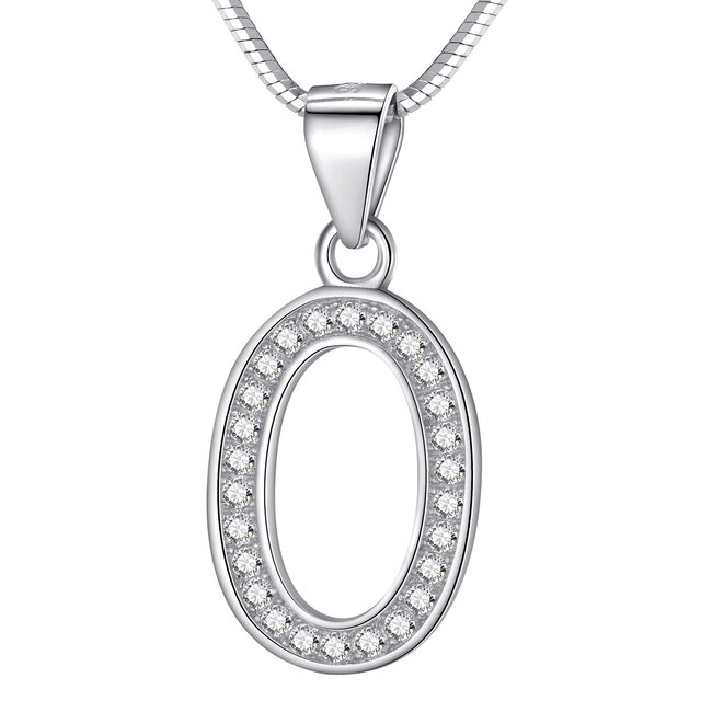 Morella Damen Buchstabenhalskette Halskette und Anhnger Buchstabe O aus 925 Silber rhodiniert 45 cm lang