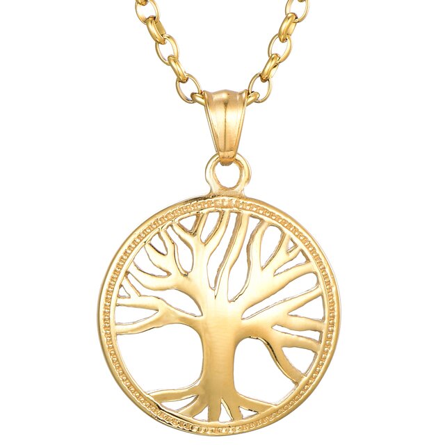 Morella Damen Halskette 70 cm mit Anhnger Lebensbaum Kraft Silber im Schmuckbeutel
