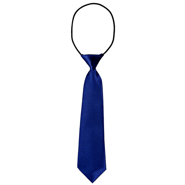 DonDon Kinder Krawatte im Seidenlook glnzend - 7,0 cm breit - mit elastischem Gummiband - dunkelblau
