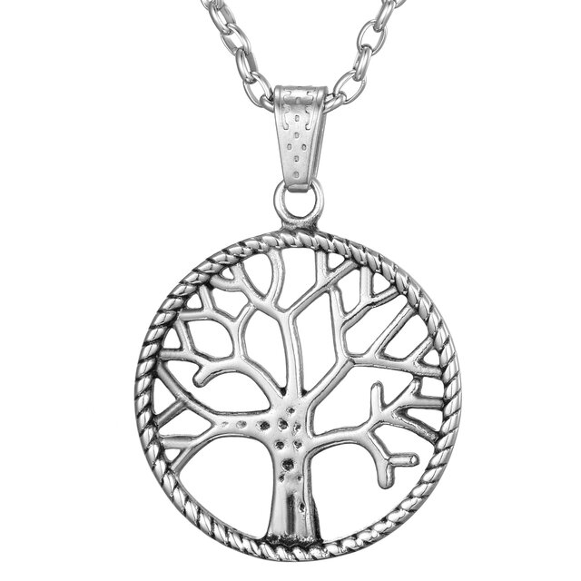 Morella Damen Halskette 70 cm mit Anhnger Lebensbaum im Schmuckbeutel