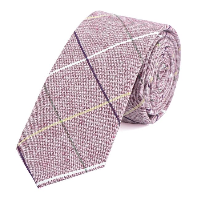 DonDon Herren Krawatte 6 cm gestreift Baumwolle rot-wei