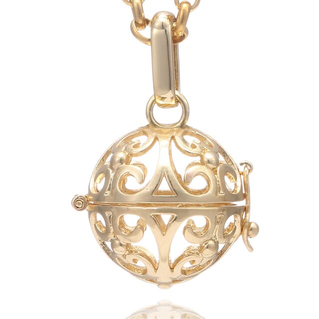Morella Damen Halskette Edelstahl gold 70 cm mit Ornament Anhänger gold in Schmuckbeutel