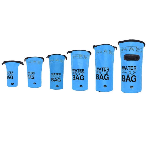 DonDon wasserdichter Outdoor Dry Bag Trockentasche mit Riemen - hellblau 20 Liter