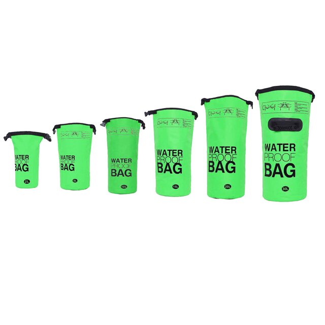 DonDon wasserdichter Outdoor Dry Bag Trockentasche mit Riemen - grün 2 Liter