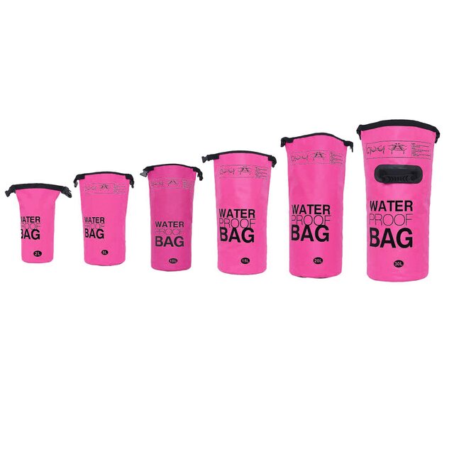 DonDon wasserdichter Outdoor Dry Bag Trockentasche mit Riemen - pink 2 Liter