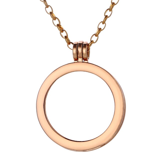 Morella Damen Halskette 70 cm Edelstahl mit Schmuckmünze Coin Anhänger 33 mm gold