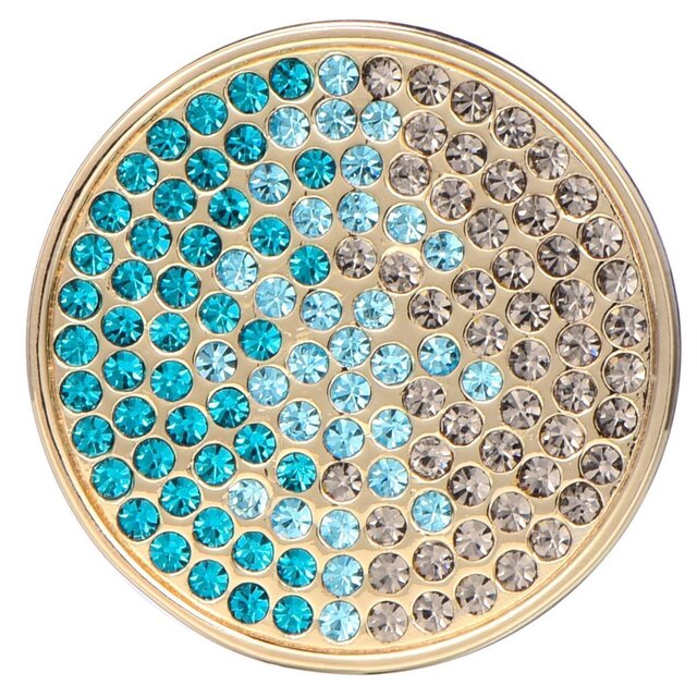 Morella Damen Coin Zirkoniasteine grn-blau-silber 33 mm