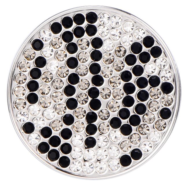 Morella Damen Coin 33 mm Zirkoniastein-Muster schwarz-silber-grau