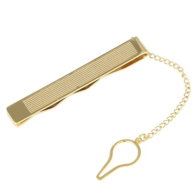DonDon® Herren Krawattenklammer Krawattennadel &ndash; gold gemustert