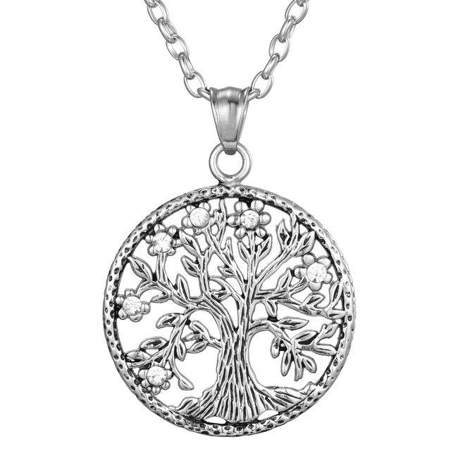 Morella Damen Halskette 70 cm mit Anhänger Lebensbaum Vitalität im Schmuckbeutel
