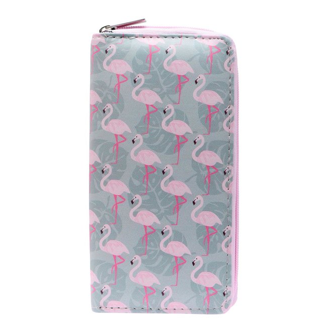 DonDon Damen Mädchen Geldbeutel Geldbörse - Flamingos