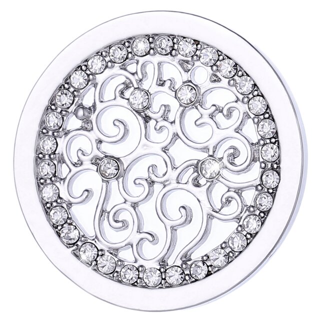 Morella Damen Coin 33 mm Ornament Zirkonia silber