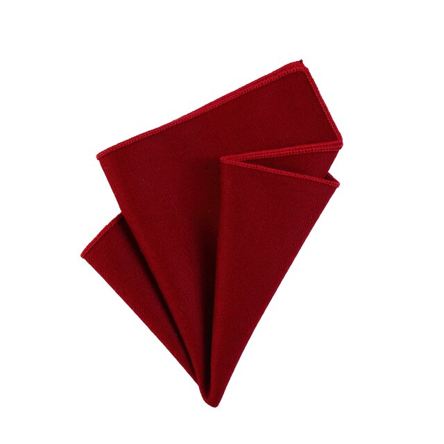 DonDon Herren Einstecktuch Taschentuch 23 x 23 cm zum selber falten aus Baumwolle Tweed Style einfarbig dunkelrot