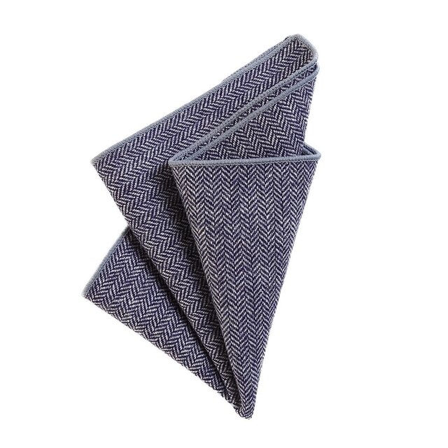 DonDon Herren Einstecktuch Taschentuch 23 x 23 cm Baumwolle Tweed Look blau kariert
