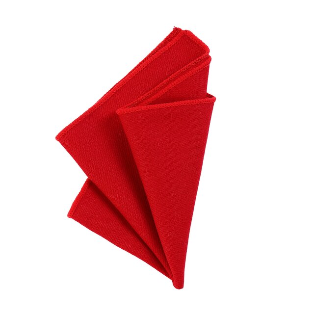 DonDon Herren Einstecktuch Taschentuch 23 x 23 cm zum selber falten aus Baumwolle Tweed Style einfarbig rot