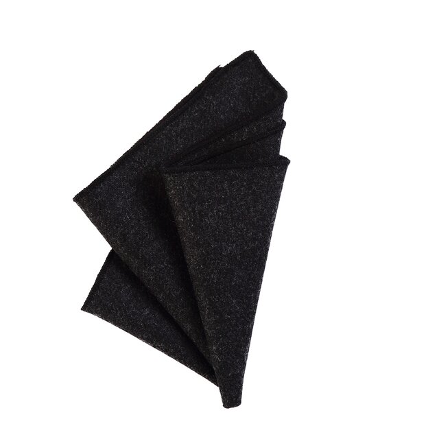 DonDon Herren Einstecktuch Taschentuch 23 x 23 cm zum selber falten aus Baumwolle Tweed Style einfarbig schwarz