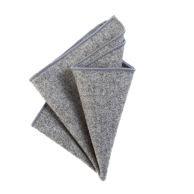 DonDon Herren Einstecktuch Taschentuch 23 x 23 cm zum selber falten aus Baumwolle Tweed Style einfarbig grau
