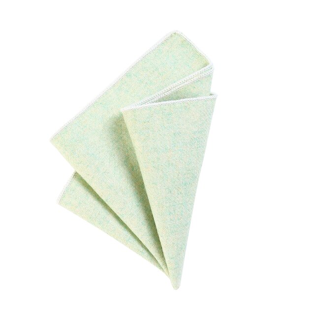 DonDon Herren Einstecktuch Taschentuch 23 x 23 cm zum selber falten aus Baumwolle Tweed Style einfarbig grün