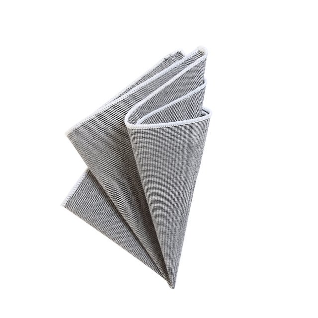 DonDon Herren Einstecktuch Taschentuch 23 x 23 cm zum selber falten aus Baumwolle Tweed Style einfarbig grau
