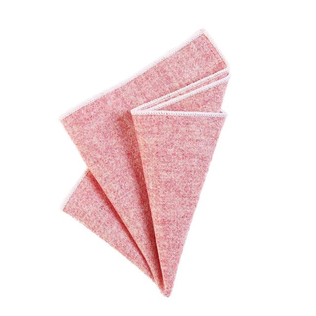 DonDon Herren Einstecktuch Taschentuch 23 x 23 cm zum selber falten aus Baumwolle Tweed Style einfarbig rosa