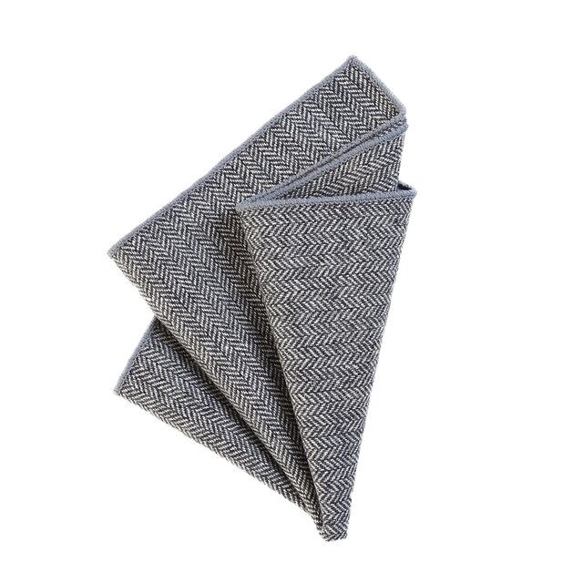 DonDon Herren Einstecktuch Taschentuch 23 x 23 cm Baumwolle Tweed Look grau kariert