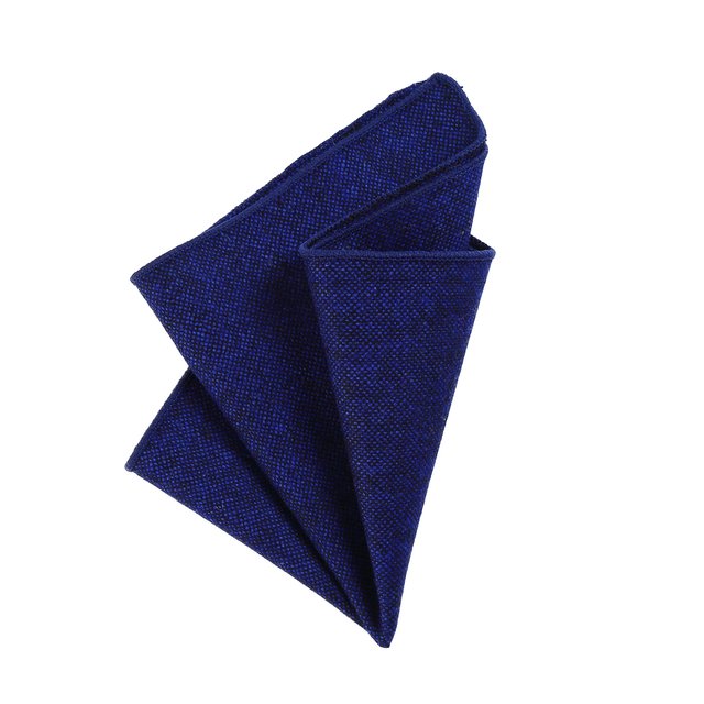 DonDon Herren Einstecktuch Taschentuch 23 x 23 cm zum selber falten aus Baumwolle Tweed Style einfarbig blau