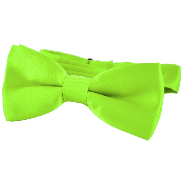 DonDon® Edle Kinder Fliege gebunden und längenverstellbar 9 x 4,5 cm hellgrün glänzend in Seidenlook