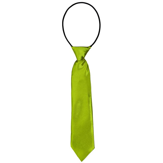 DonDon® Kinder Krawatte im Seidenlook glänzend - 7,0 cm breit - mit elastischem Gummiband - hellgrün