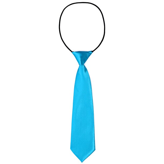 DonDon® Kinder Krawatte im Seidenlook glänzend - 7,0 cm breit - mit elastischem Gummiband -  türkis