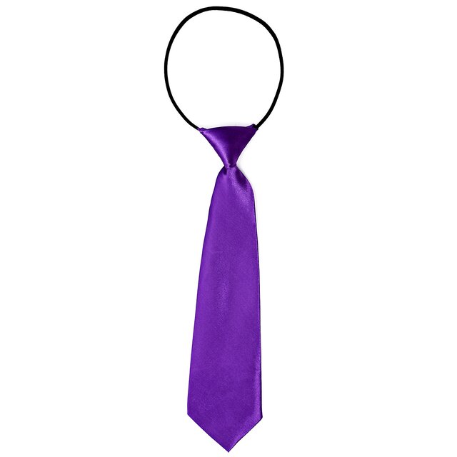 DonDon® Kinder Krawatte im Seidenlook glänzend - 7,0 cm breit - mit elastischem Gummiband - lila