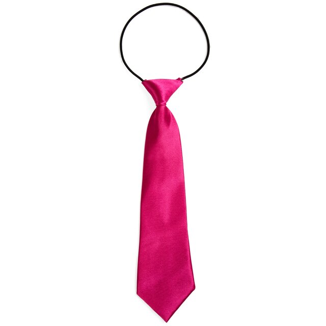 DonDon® Kinder Krawatte im Seidenlook glänzend - 7,0 cm breit - mit elastischem Gummiband - Pink