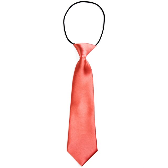 DonDon® Kinder Krawatte im Seidenlook glänzend - 7,0 cm breit - mit elastischem Gummiband - Lachs