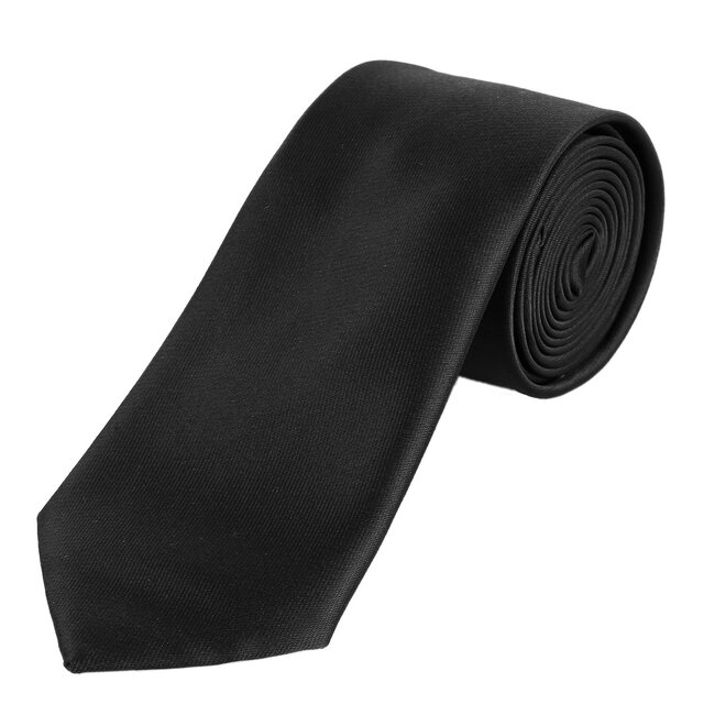 DonDon Herren Krawatte 7 cm klassische Business Krawatte - Schwarz