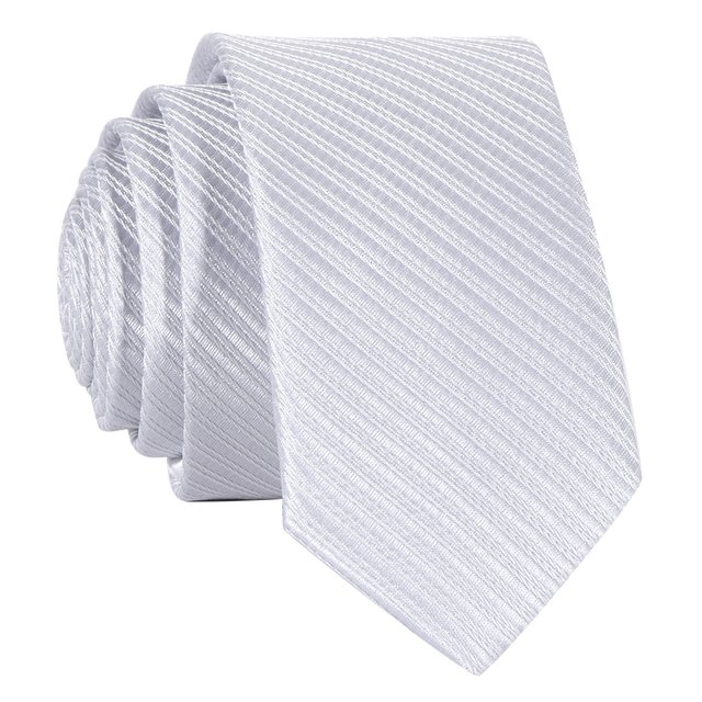 DonDon schmale graue Krawatte 5 cm gestreift
