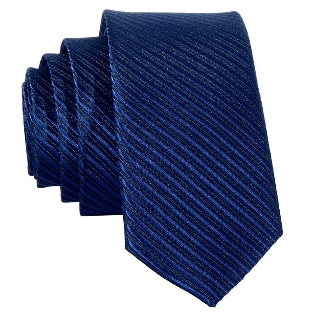 DonDon schmale marineblaue Krawatte 5 cm gestreift