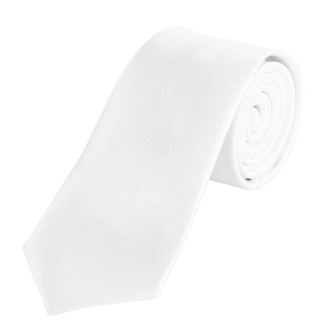 DonDon Herren Krawatte 7 cm klassische Business Krawatte - Wei
