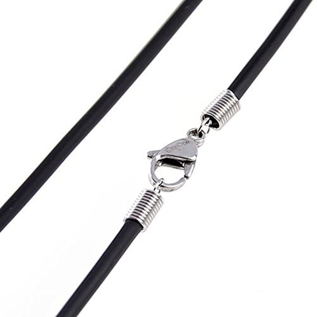 DonDon Leder Halskette mit Edelstahl Karabiner Verschluss Länge 50 cm - Dicke 2 mm
