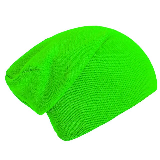 Wintermütze klassische Slouch Beanie one size - Neongrün