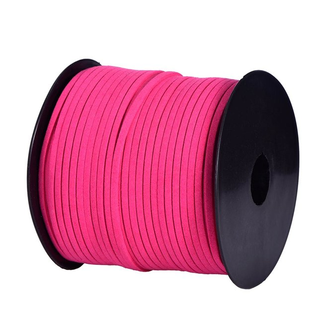 DonDon Veloursband 3 mm DIY 90 Meter Velours Rolle - Pink