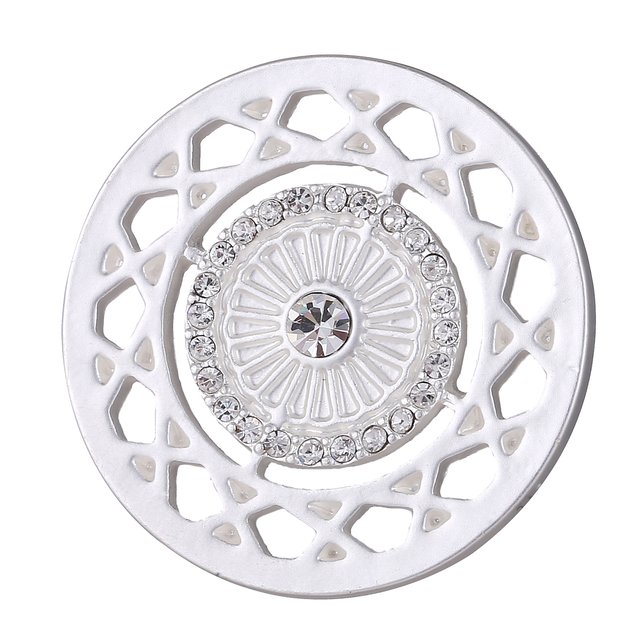 Morella® Damen Coin silber Ornament mit Zirkoniasteinen 33 mm