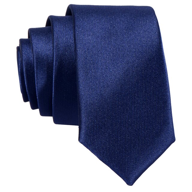 DonDon schmale dunkelblaue Krawatte 5 cm glnzend