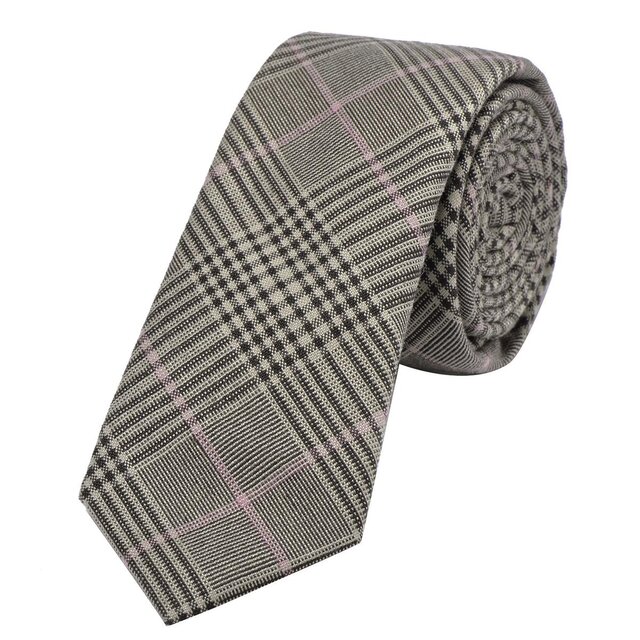 DonDon Herren Krawatte 6 cm kariert braun-schwarz