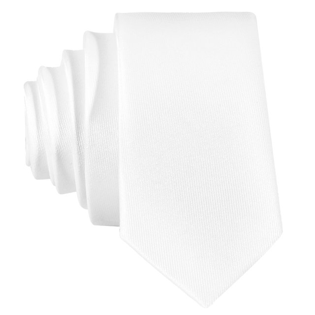 DonDon schmale weiße Krawatte 5 cm glänzend