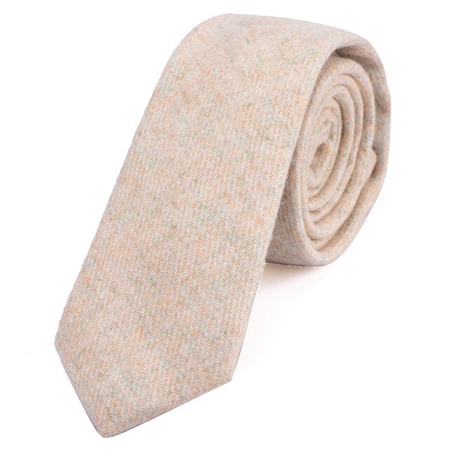 DonDon Herren Krawatte 6 cm Baumwolle pastell-orange