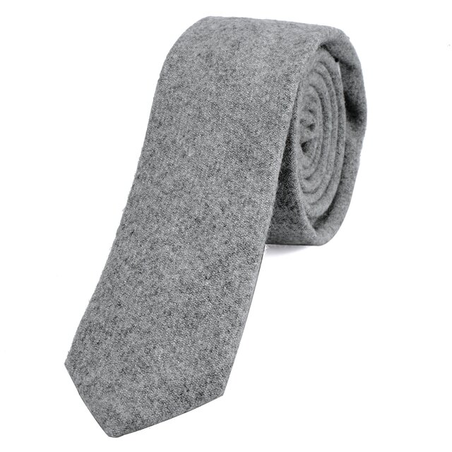 DonDon Herren Krawatte 6 cm Baumwolle hellgrau