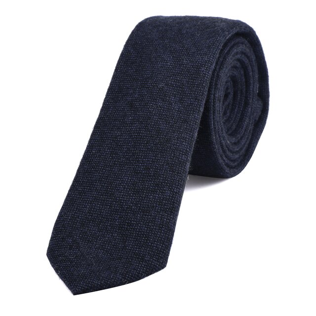 DonDon Herren Krawatte 6 cm Baumwolle nachtblau