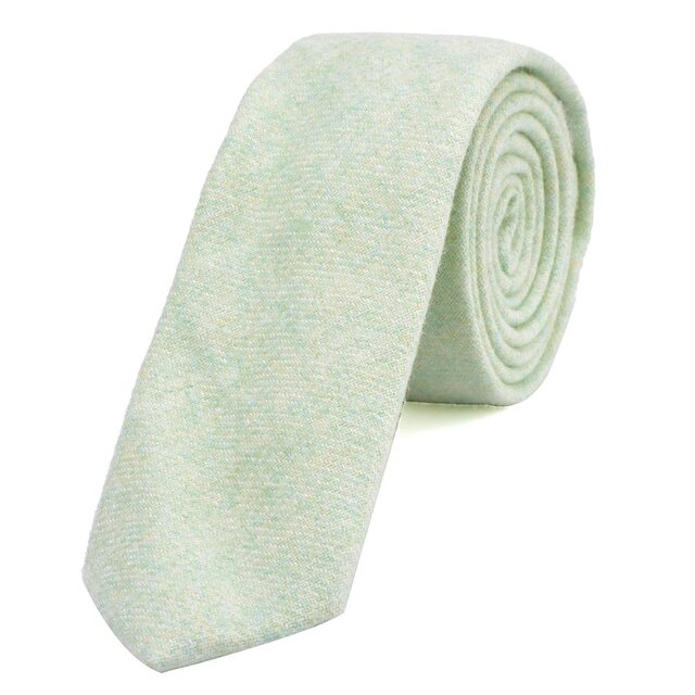 DonDon Herren Krawatte 6 cm Baumwolle pastell-grün