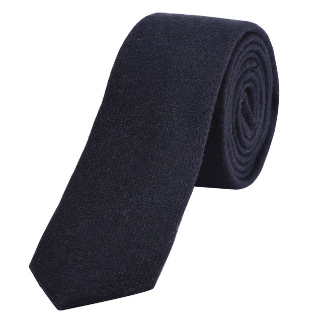 DonDon Herren Krawatte 6 cm Baumwolle dunkelblau-navy