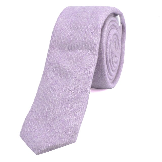DonDon Herren Krawatte 6 cm Baumwolle pastell-lila