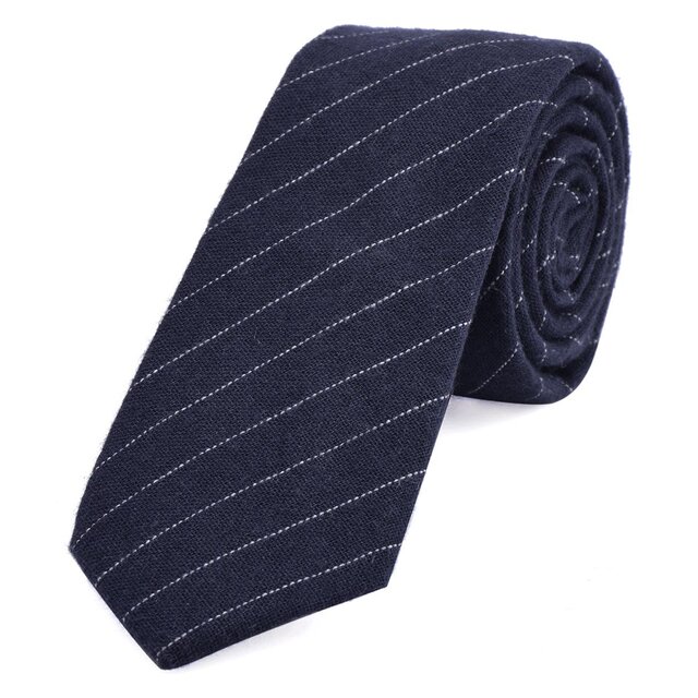 DonDon Herren Krawatte 6 cm gestreift dunkelblau
